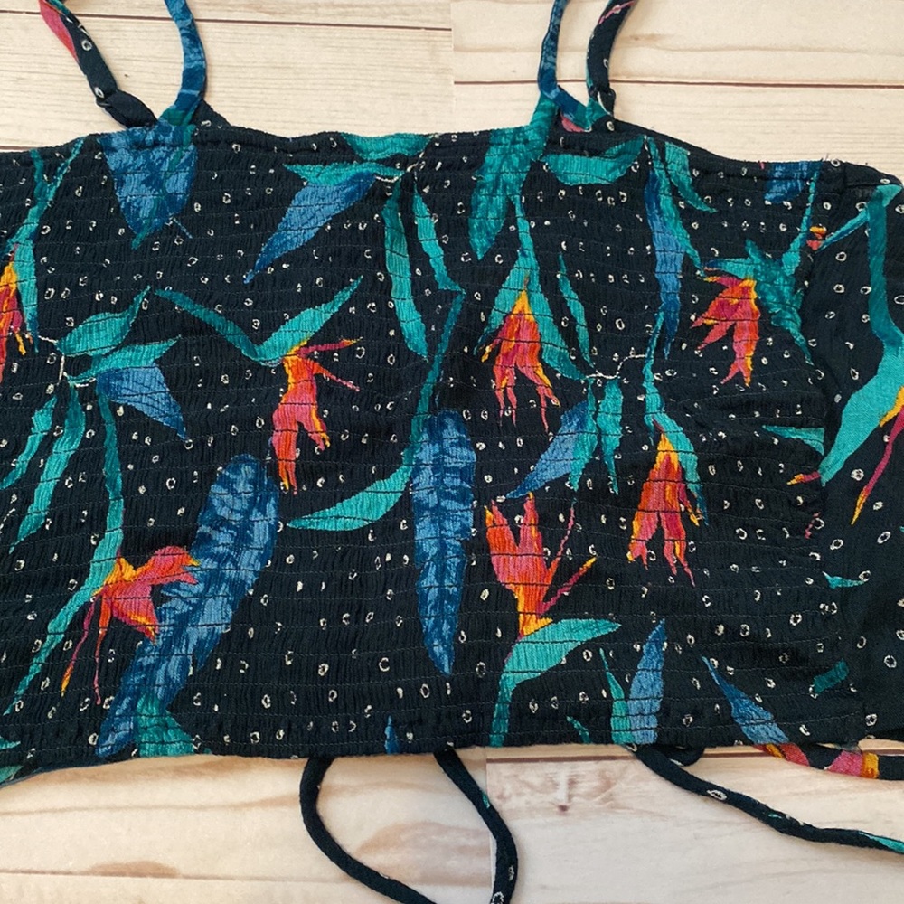 Aqua Multi Colored Pattern Crop Top - image 6